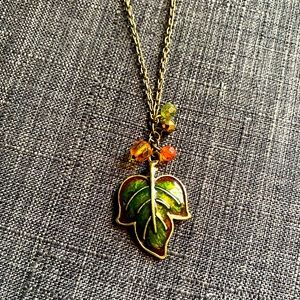Happy Fall Y’all!! Adjustable Leaf And Bead Necklace!